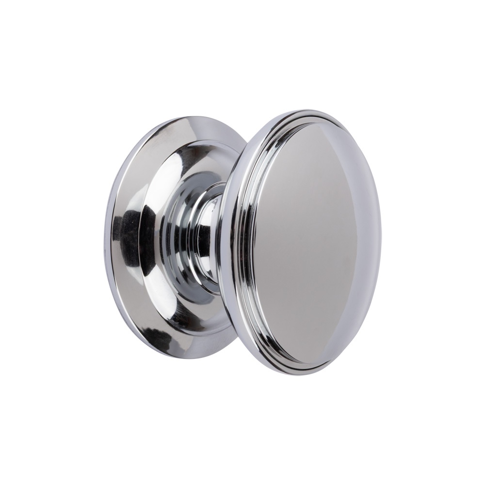 Timber Series Decorative Round Centre Door Knob (100mm) - Hardex Chrome